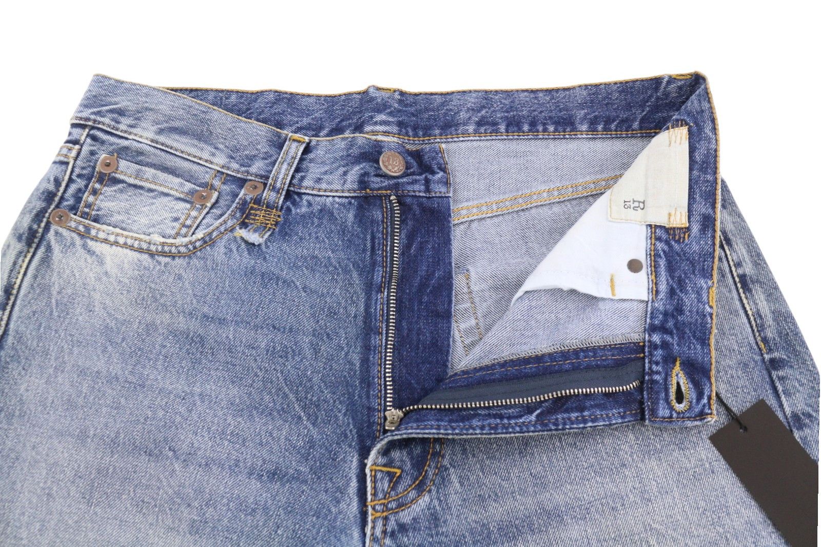 R13 BOYFRIEND 28 Jasper Faded Blue PF25 Jeans 87198 Size 28" / US 6 / IT 42 - 5 Thumbnail