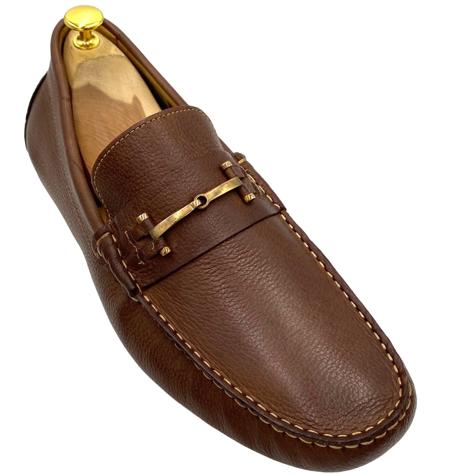image of New Massimo Matteo Men Brown 13 Leather Slipon Loafer Drivin