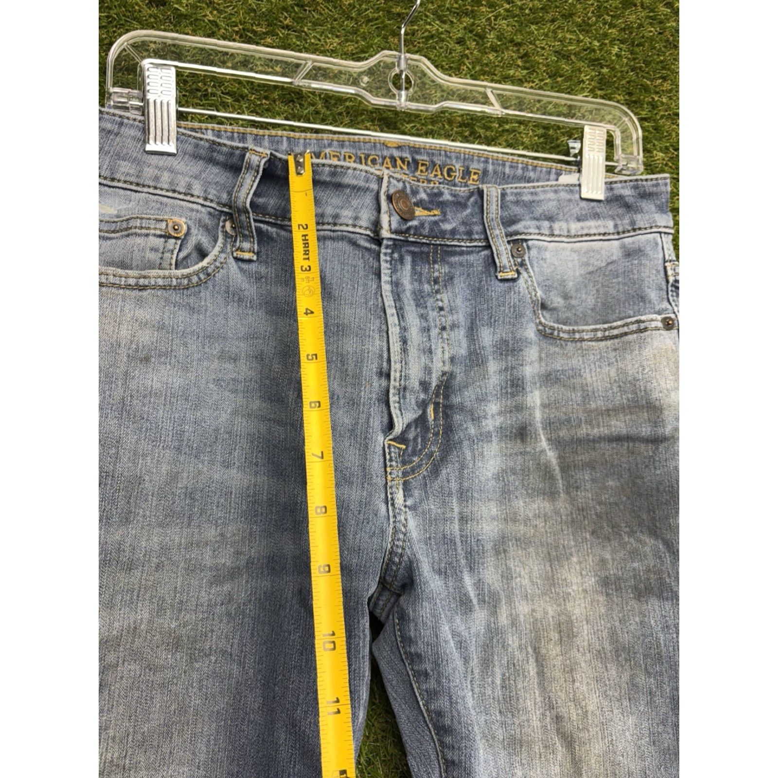 American Eagle Outfitters American Eagle Jeans Mens 32x32 Slim Fit Light Wash Denim Preppy Blue Size US 32 / EU 48 - 3 Thumbnail