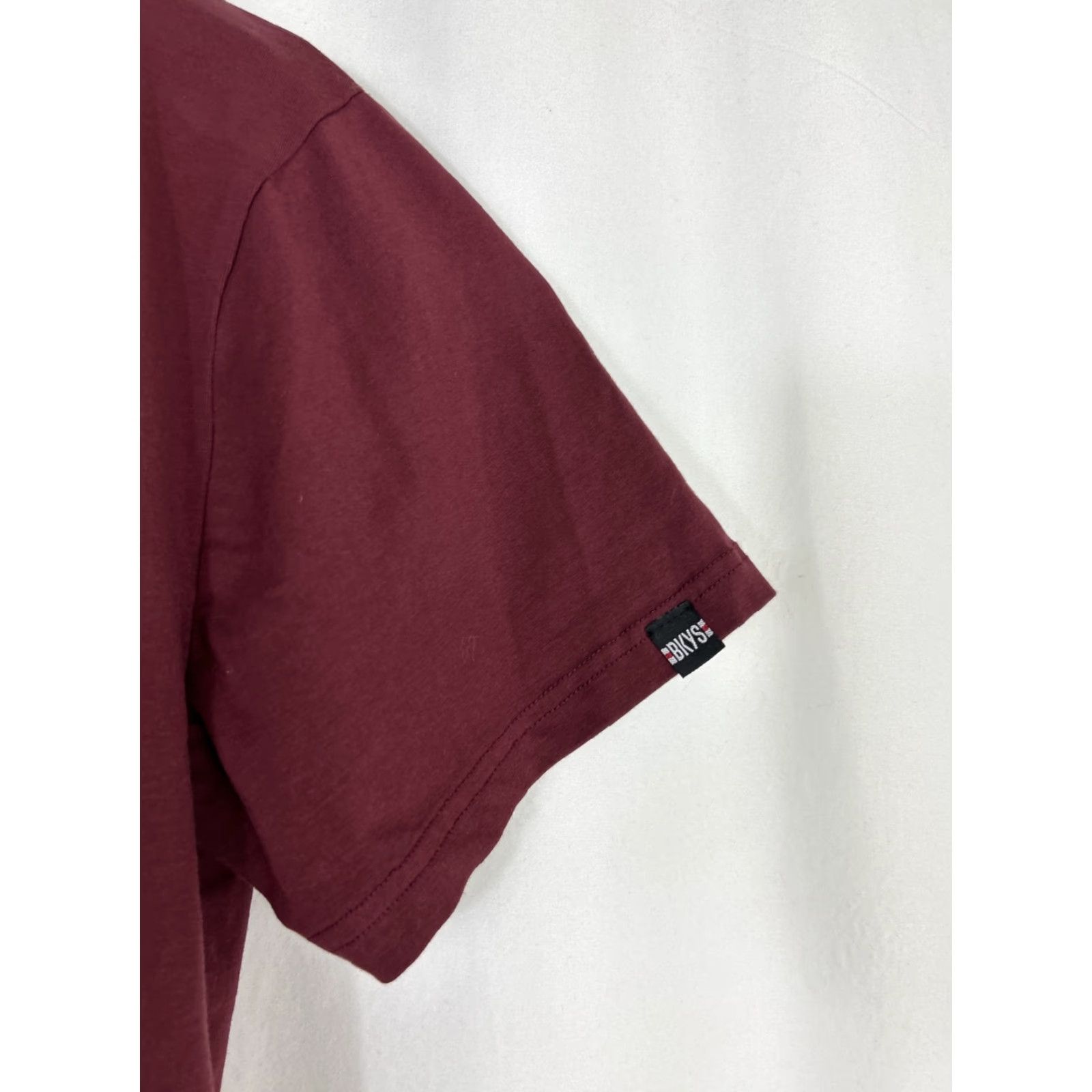 Vintage BKYS T-Shirt Men M Burgundy Crew Neck Short Sleeve Solid Embroidered Basquiat Logo Street Wear Size US M / EU 48-50 / 2 - 5 Thumbnail