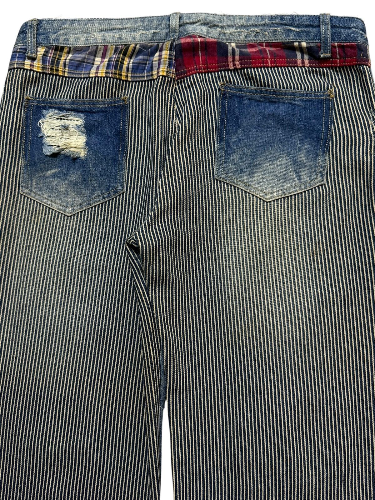 Number (N)ine Vintage 90s Japanese Brand Hybrid Mud Wash Distressed Baggy Size US 34 / EU 50 - 5 Thumbnail