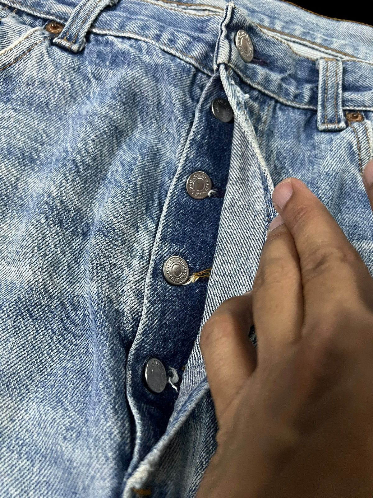 Levi's Vintage 90’s Levi’s 501 Mud Wash Distressed Ripped Jean Size US 34 / EU 50 - 11 Thumbnail
