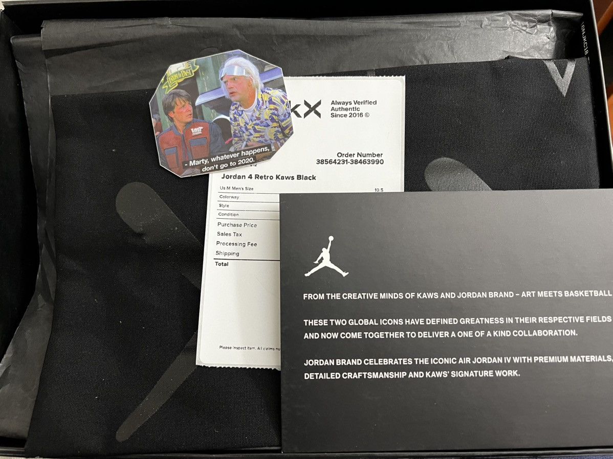 Jordan Brand × Kaws Kaws Jordan 4 Black Size US 10.5 / EU 43-44 - 7 Thumbnail