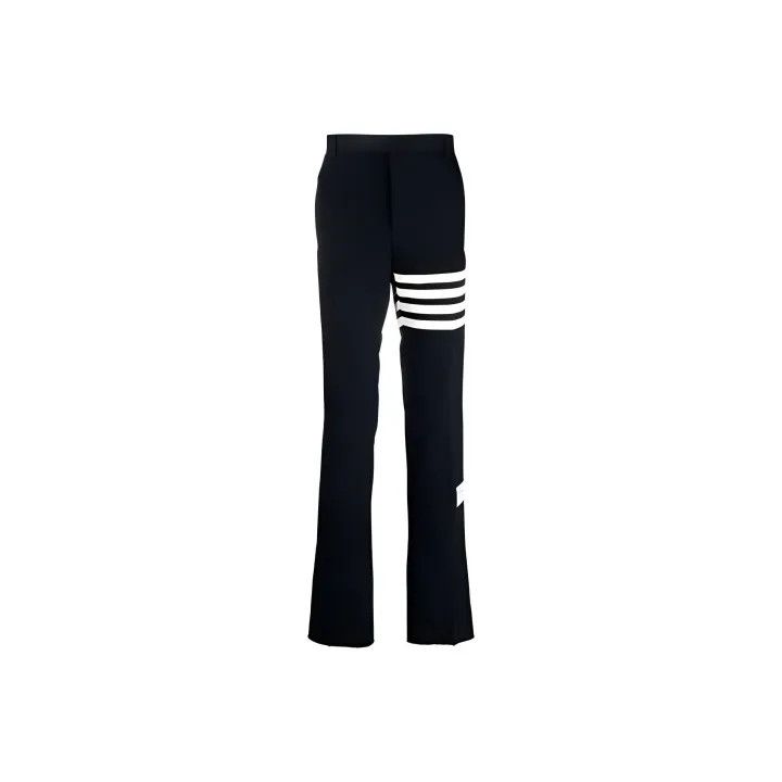 Thom Browne Thom Browne Black Cotton Long Pants for Men 0079 Size US 26 / EU 42 - 1 Thumbnail