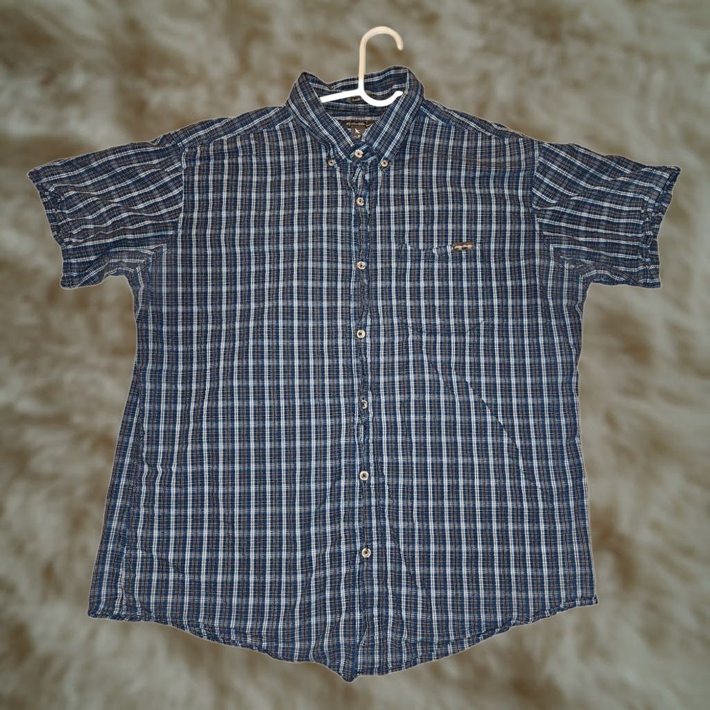 Eddie Bauer Eddie Bauer Button Down Short Sleeve Mens XL Blue Plaid Classic Fit Outdoors Size US 36 / EU 52 - 1 Thumbnail