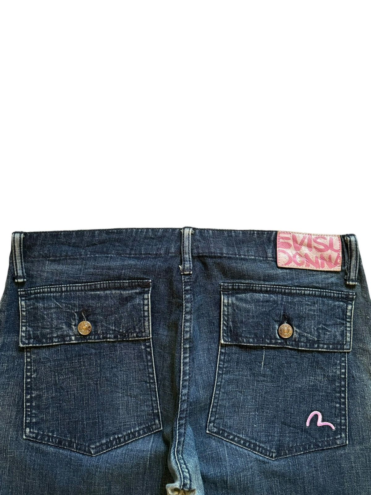 Evisu × Japanese Brand Vintage Evisu Donna Seagull Pocket Baggy Jean Shorts Size 33" - 8 Thumbnail
