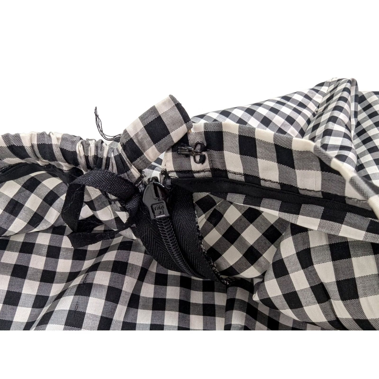 Preston & York VINTAGE Preston York 100% Silk Gingham Check Pants Women M Black White Retro Shirt Pants Female M 30x27 Womens 90s Retro Size 32" / US 10 / IT 46 - 7 Thumbnail