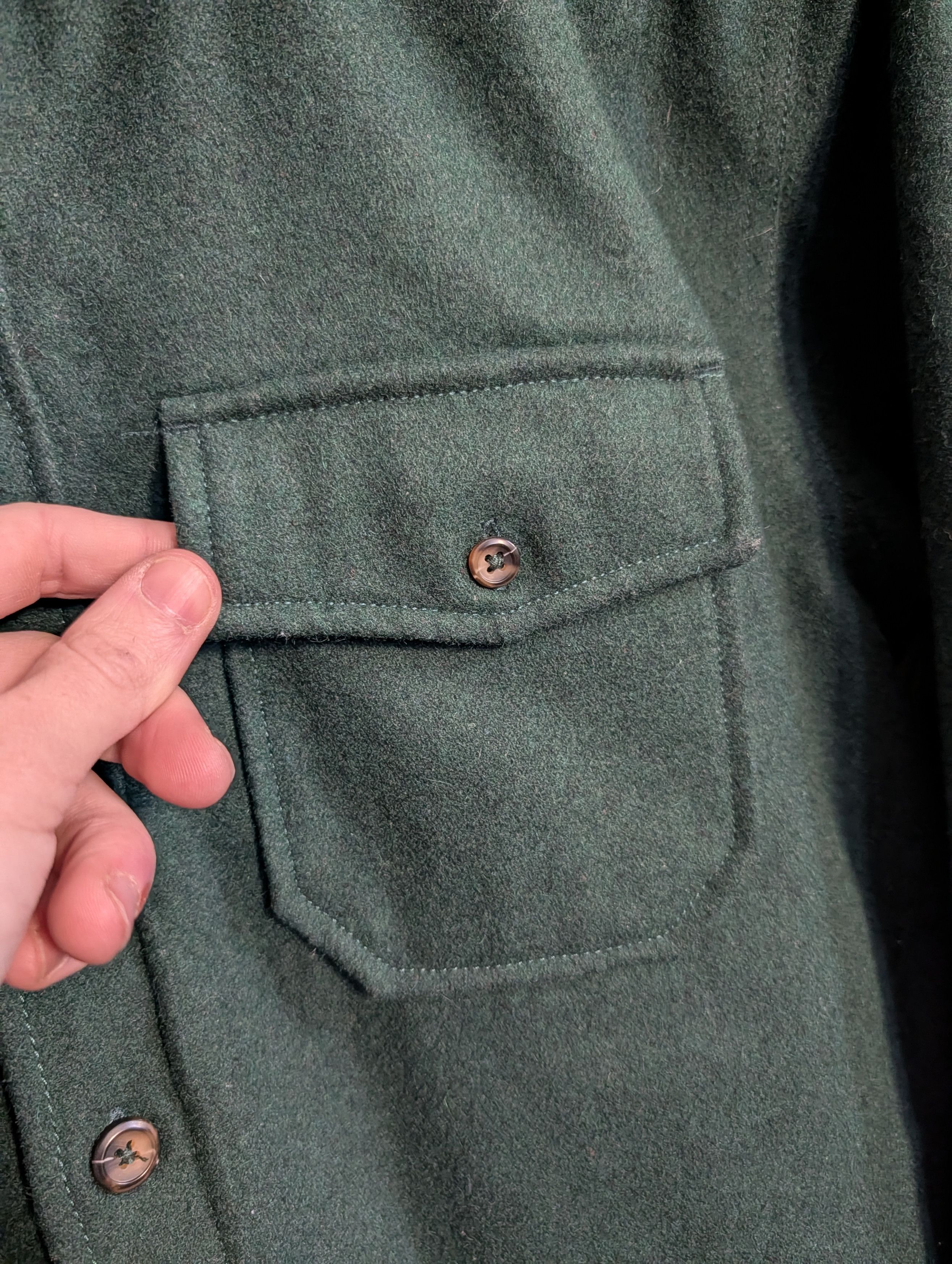 Brandy Melville Green wool quilted lining boyfriend fit short jacket Size ONE SIZE - 3 Thumbnail