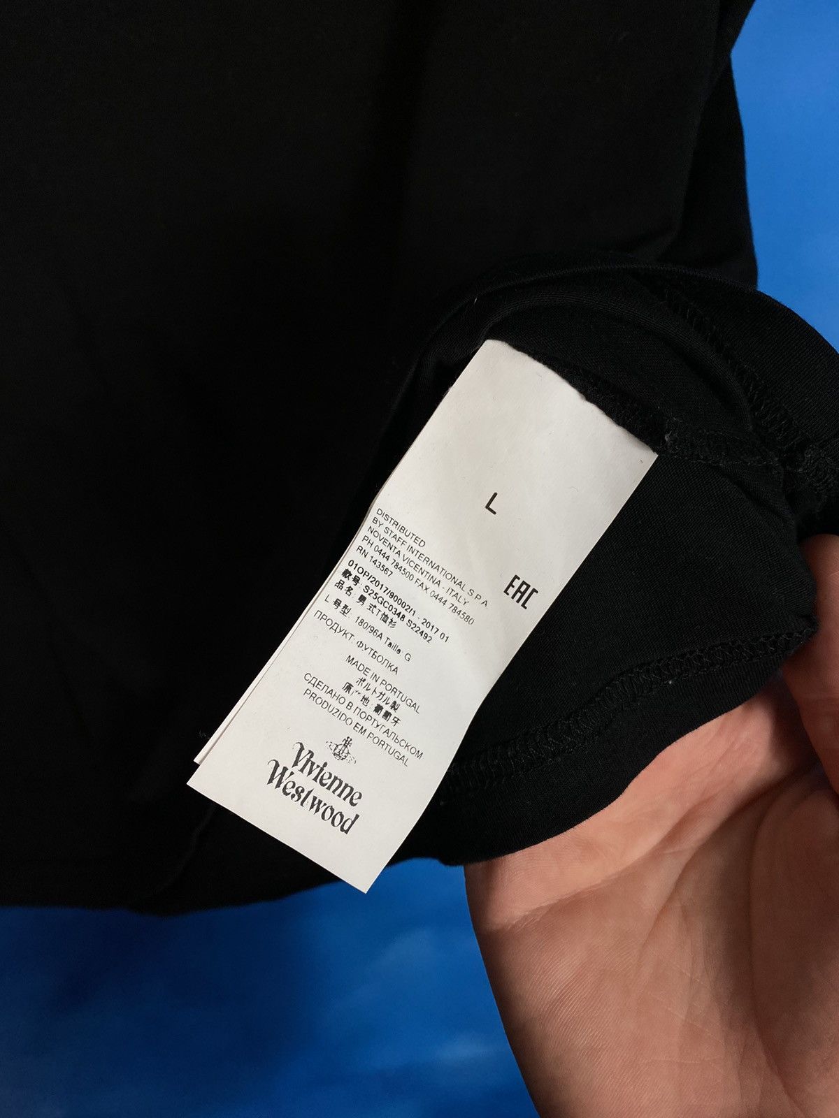 Vivienne Westwood 💥Vivienne Westwood black embroidered logo tee shirt Size US L / EU 52-54 / 3 - 4 Thumbnail