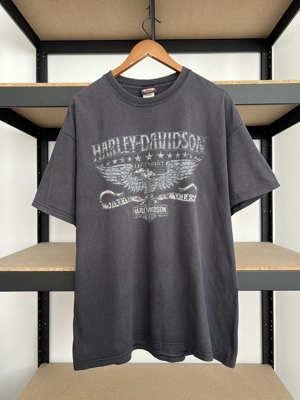 Harley Davidson Vintage 2012 Harley Davidson Eagle Red Rock Black T-shirt Size US XL / EU 56 / 4 - 1 Thumbnail