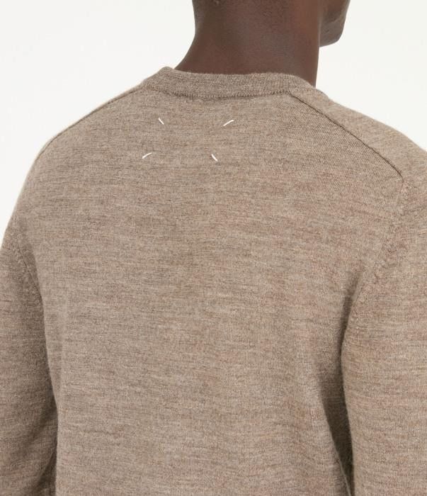 Maison Margiela o1bcso1str0526 Elbow Patch Crewneck Sweater in Walnut Size US S / EU 44-46 / 1 - 5 Thumbnail