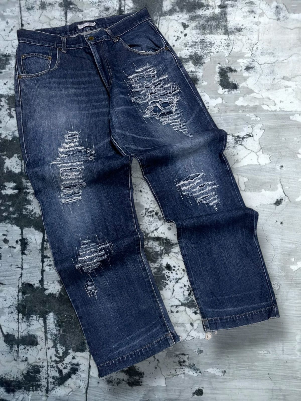 Japanese Brand Vintage Og 1990s Japan Designer Sublimation Distressed Denim Size US 33 - 2 Thumbnail