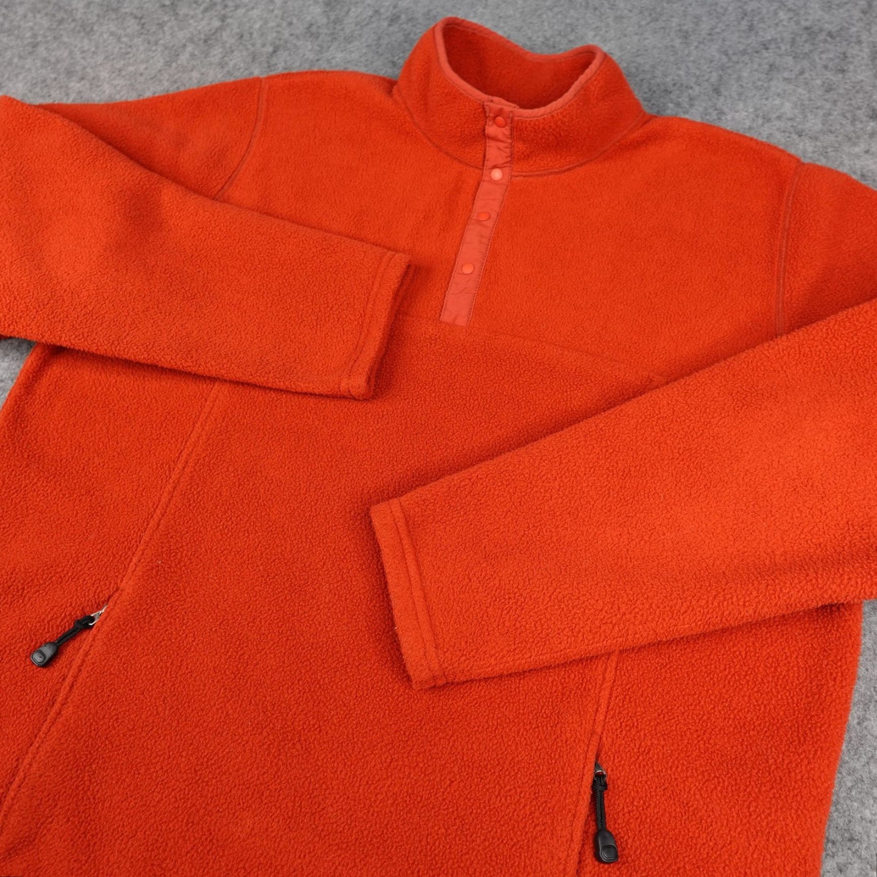 LL Bean Jacket Polartec Fleece Burnt Orange Snap Outdoor XL Tall Mens