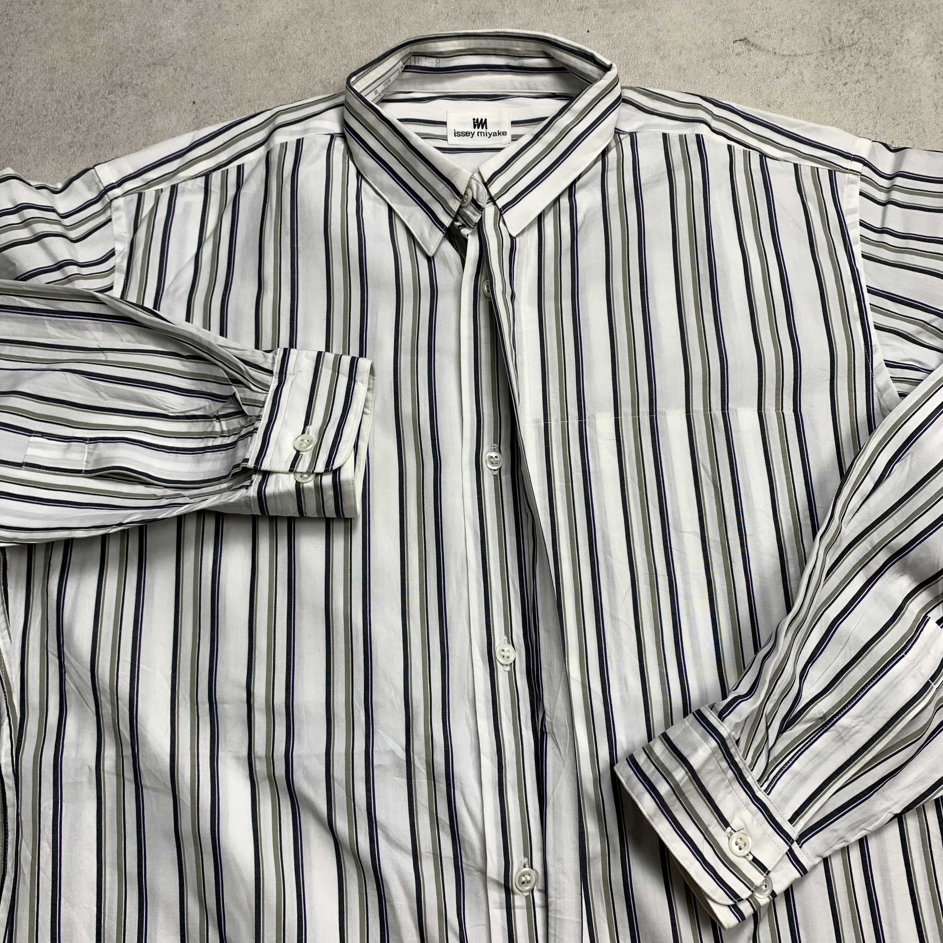 Issey Miyake Issey Miyake Striped Button Up Shirt Size US M / EU 48-50 / 2 - 3 Thumbnail