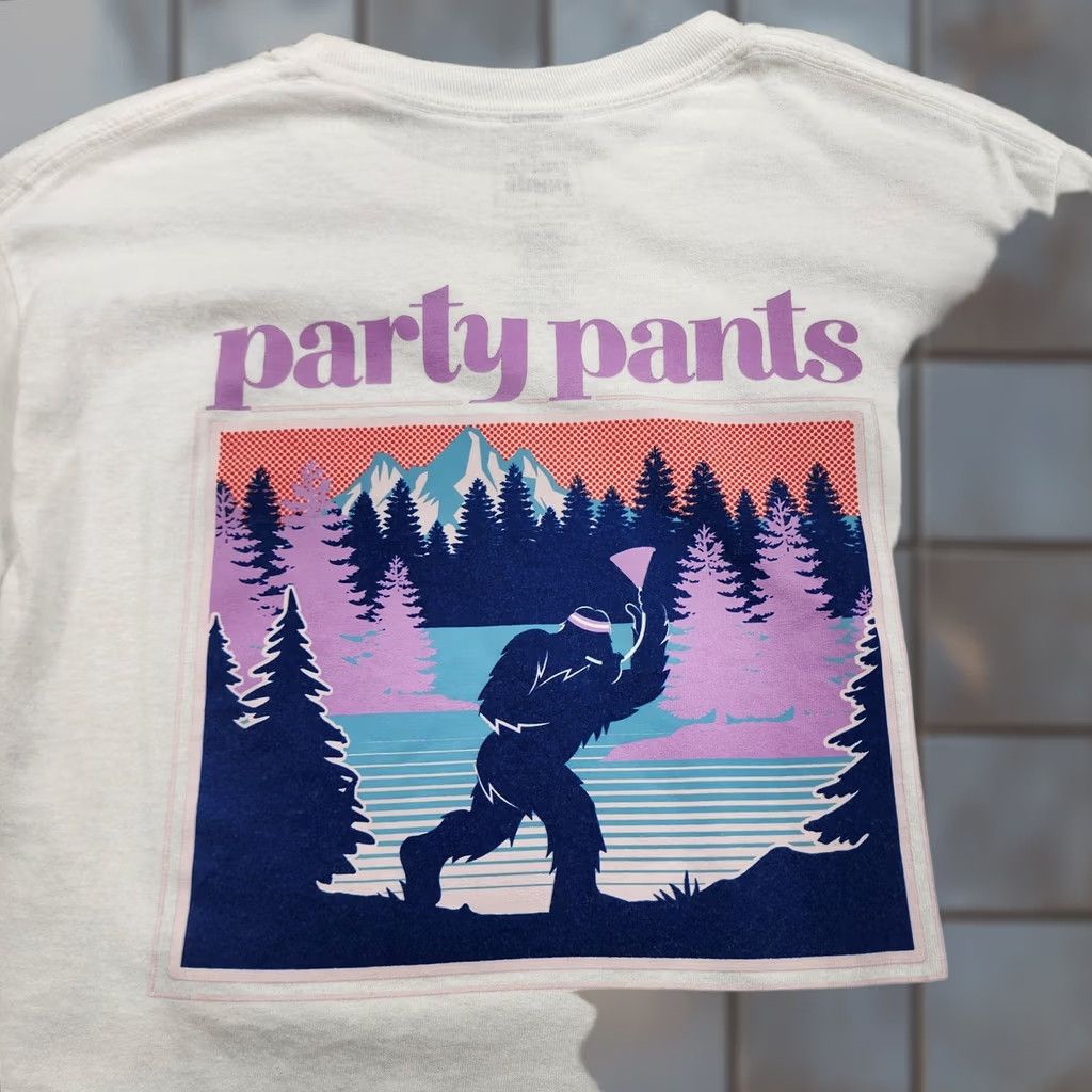 Vintage Party Pants Shirt Mens Long Sleeve White Graphic Bigfoot Sasquatch Tee Size US M / EU 48-50 / 2 - 1 Thumbnail