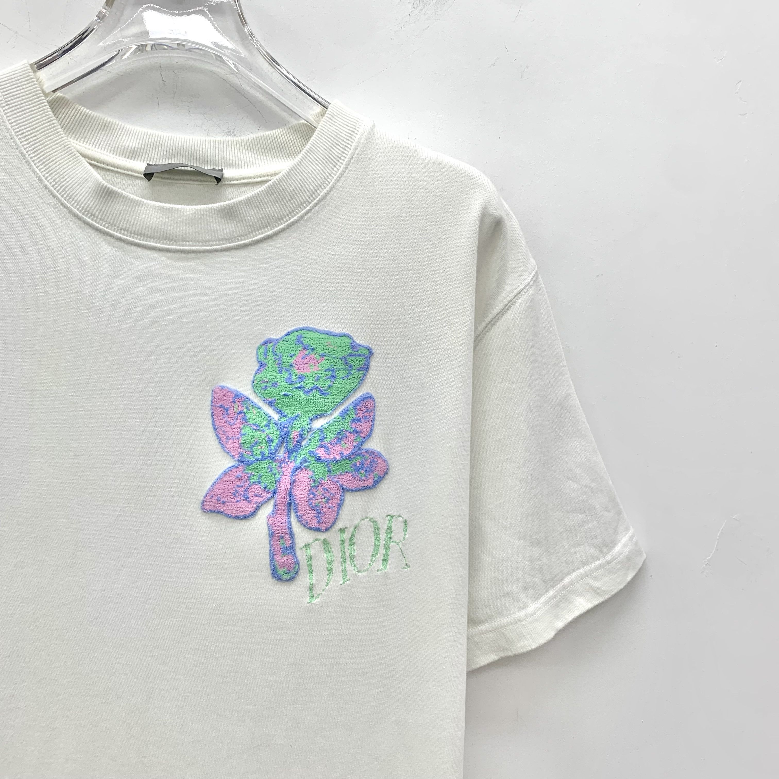 Dior Dior Floral Flocked T-Shirt White (S) Size US S / EU 44-46 / 1 - 3 Thumbnail