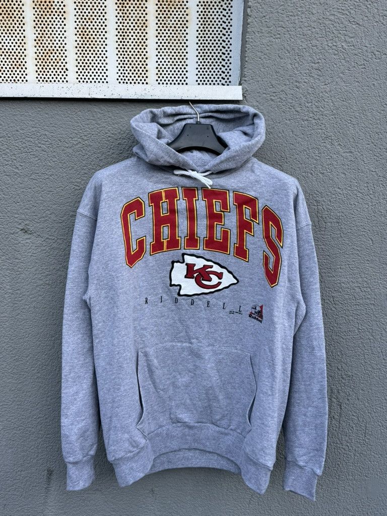 Vintage 1998 Kansas City Chiefs Grey NFL Ridell Hoodie