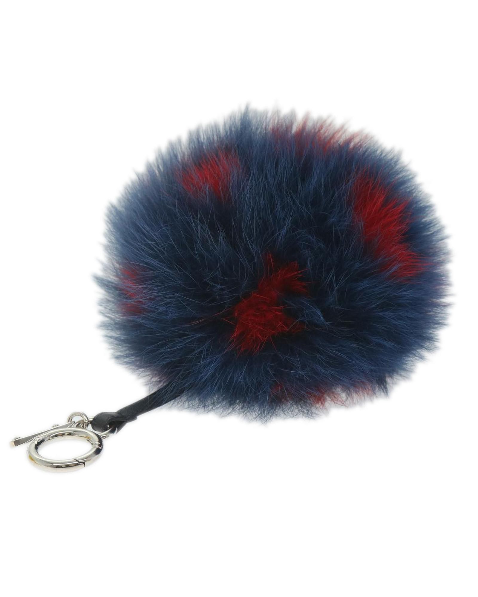 image of Fendi Fur Pom Pom Charm Accessory in Red, Women's