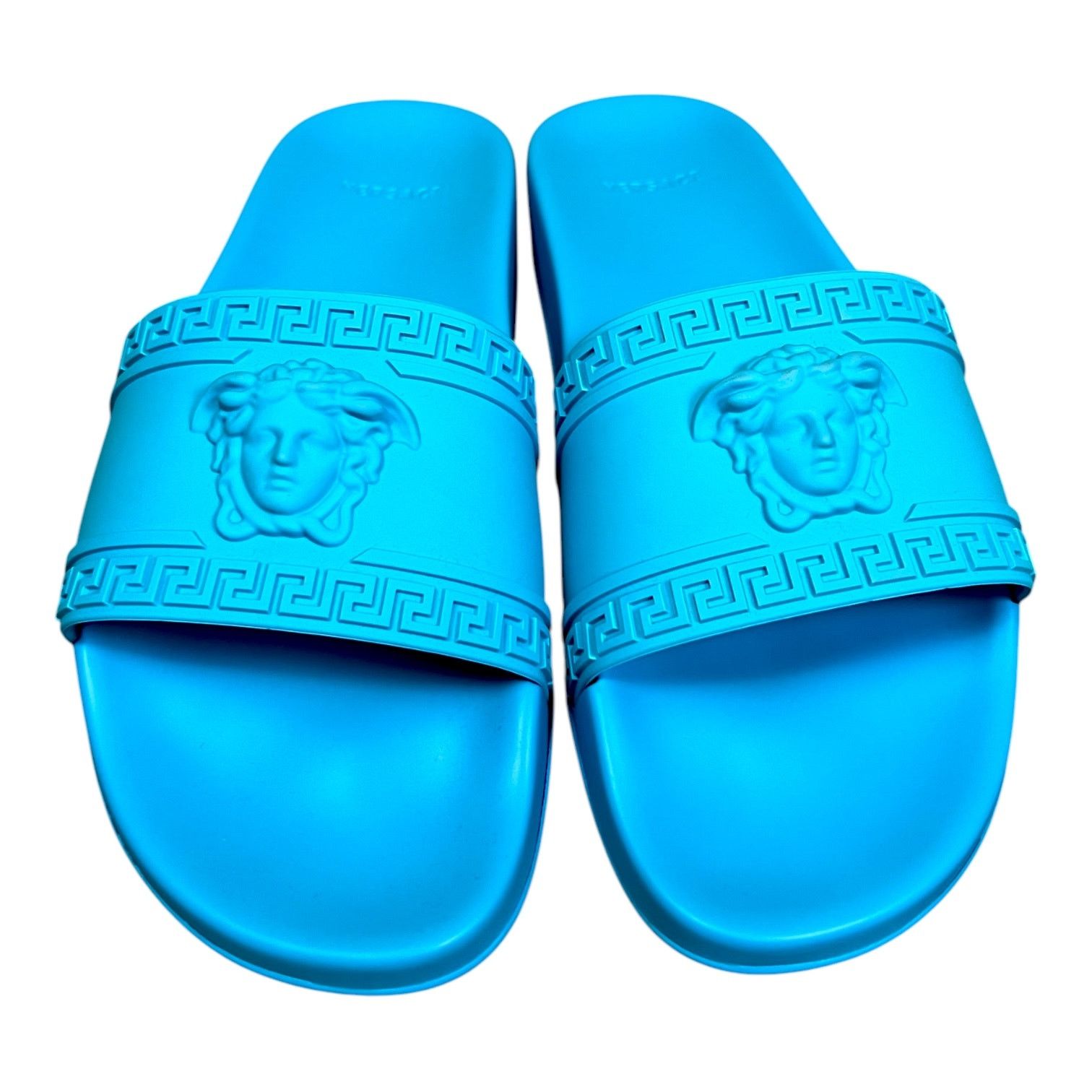 Versace Versace Palazzo Mens EU 45 US 12 Sky Medusa Blue Pool Slides Size US 12 / EU 45 - 1 Thumbnail
