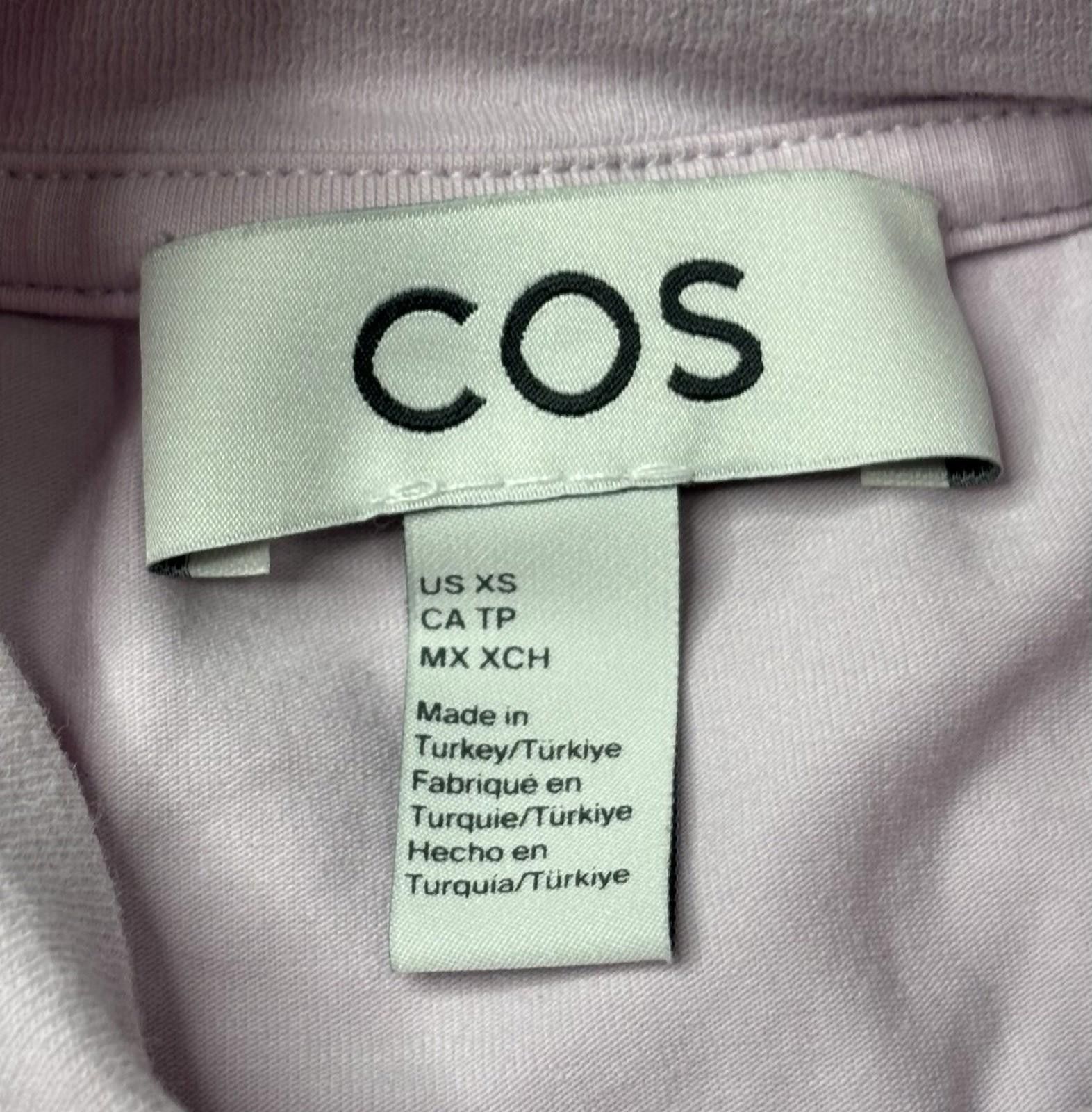 Cos Cos Top T-Shirt Womens XS Pink Mock Neck Oversized Stretch Size XS / US 0-2 / IT 36-38 - 2 Thumbnail