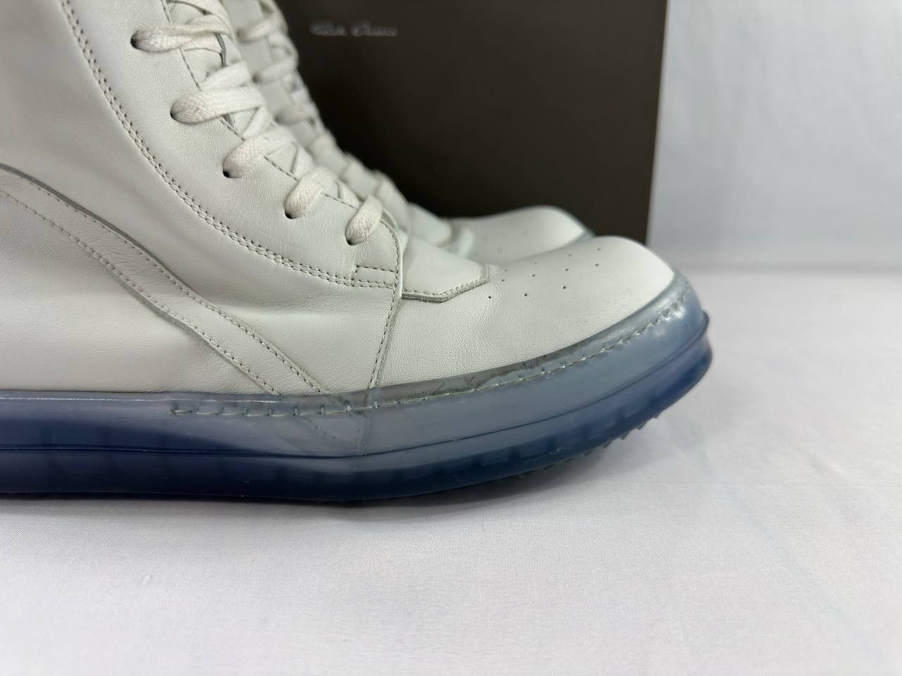 Rick Owens Rick Owens Geobasket High 'Chalk White Blue Transparent' Size US 8 / EU 41 - 3 Thumbnail