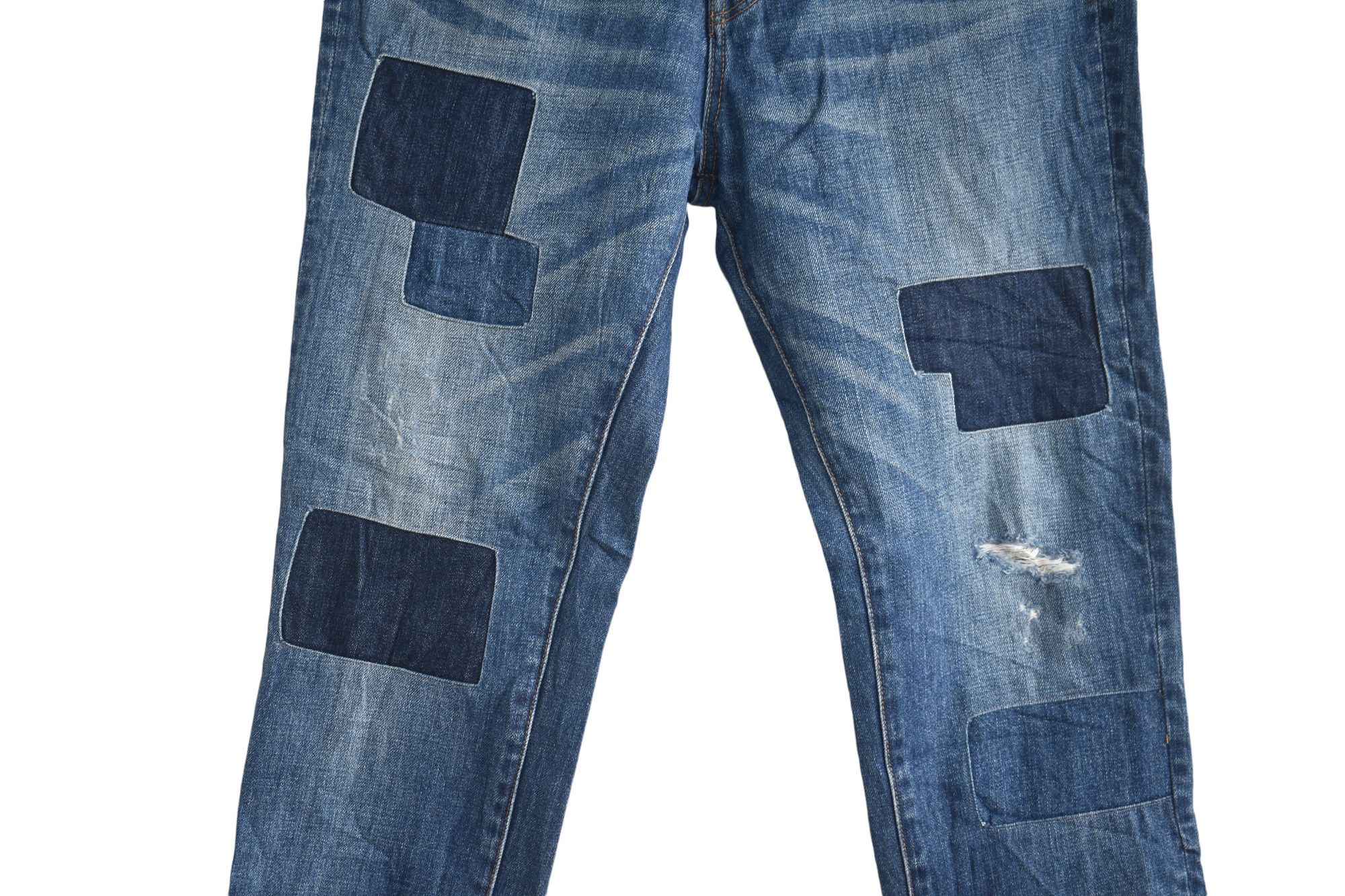 Japanese Brand × Vintage Azul by Moussy Japanese Patchwork Jeans W31 Size US 31 - 4 Thumbnail