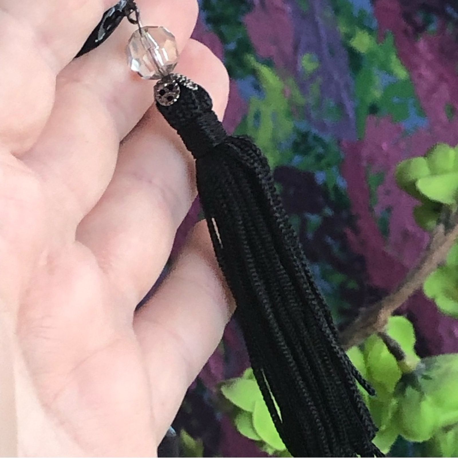 Vintage Vintage 90s black chrome beaded pendant necklace Size ONE SIZE - 13 Thumbnail