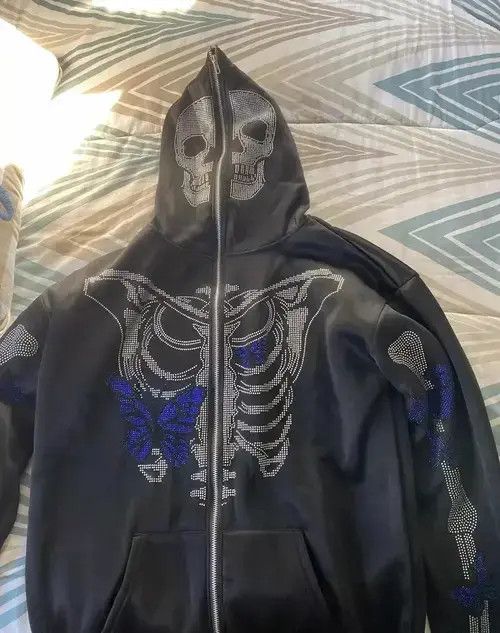 Japanese Brand Full Zip Up Hoodie Gothic Skeleton 🔥🔥🔥 Size US L / EU 52-54 / 3 - 2 Thumbnail