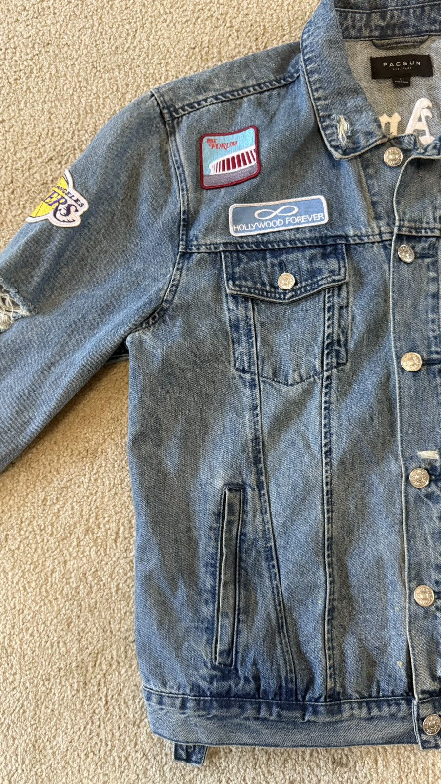 Pacsun Embroidered Denim Jacket Size US L / EU 52-54 / 3 - 2 Thumbnail