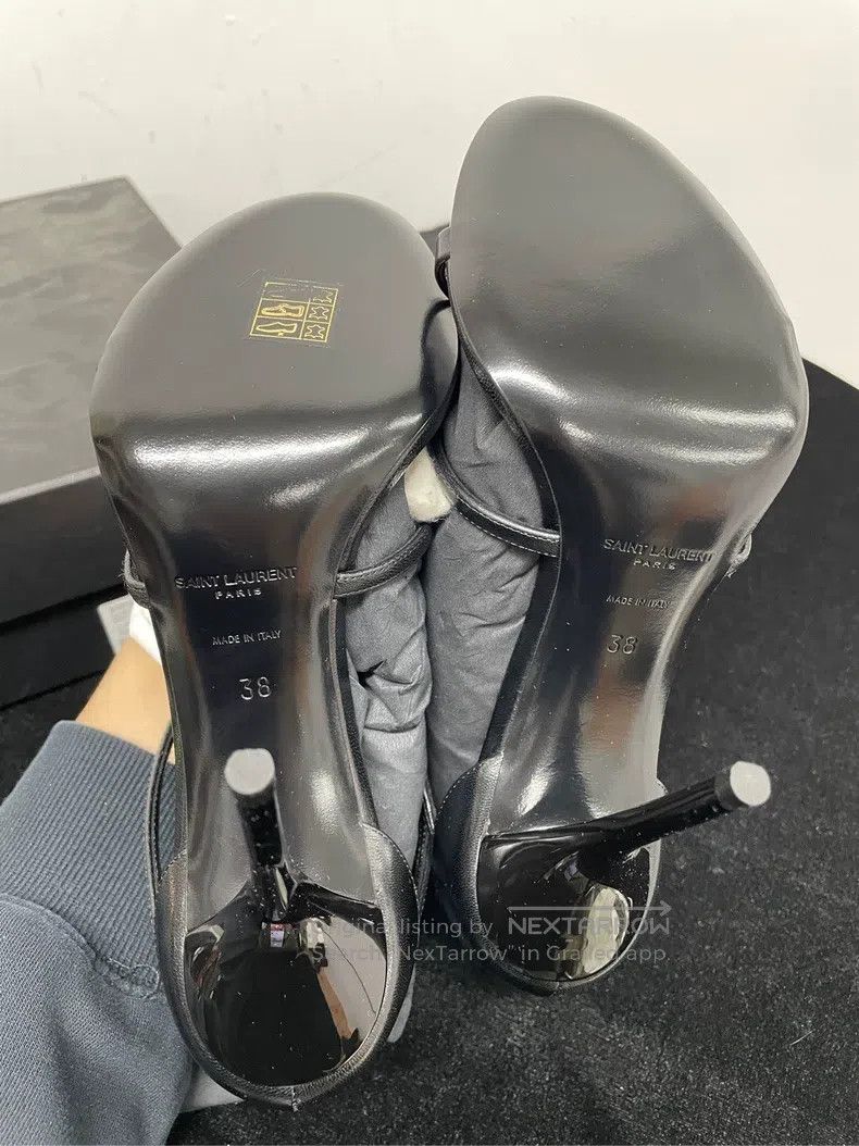 Saint Laurent Paris Saint Laurent Paris Black Patent Leather Metal i Size US 7.5 / IT 37.5 - 5 Thumbnail