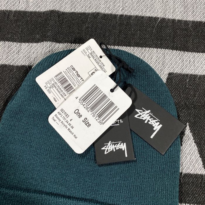 Stussy Y2K STUSSY BEANIES X CARHARTT WIP TEAL Grailed
