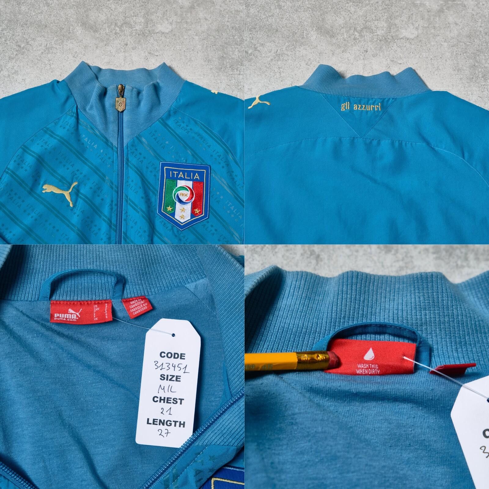 Nike 2009/10 Italy Track Football Jacket Puma (M/L) Size US M / EU 48-50 / 2 - 4 Thumbnail