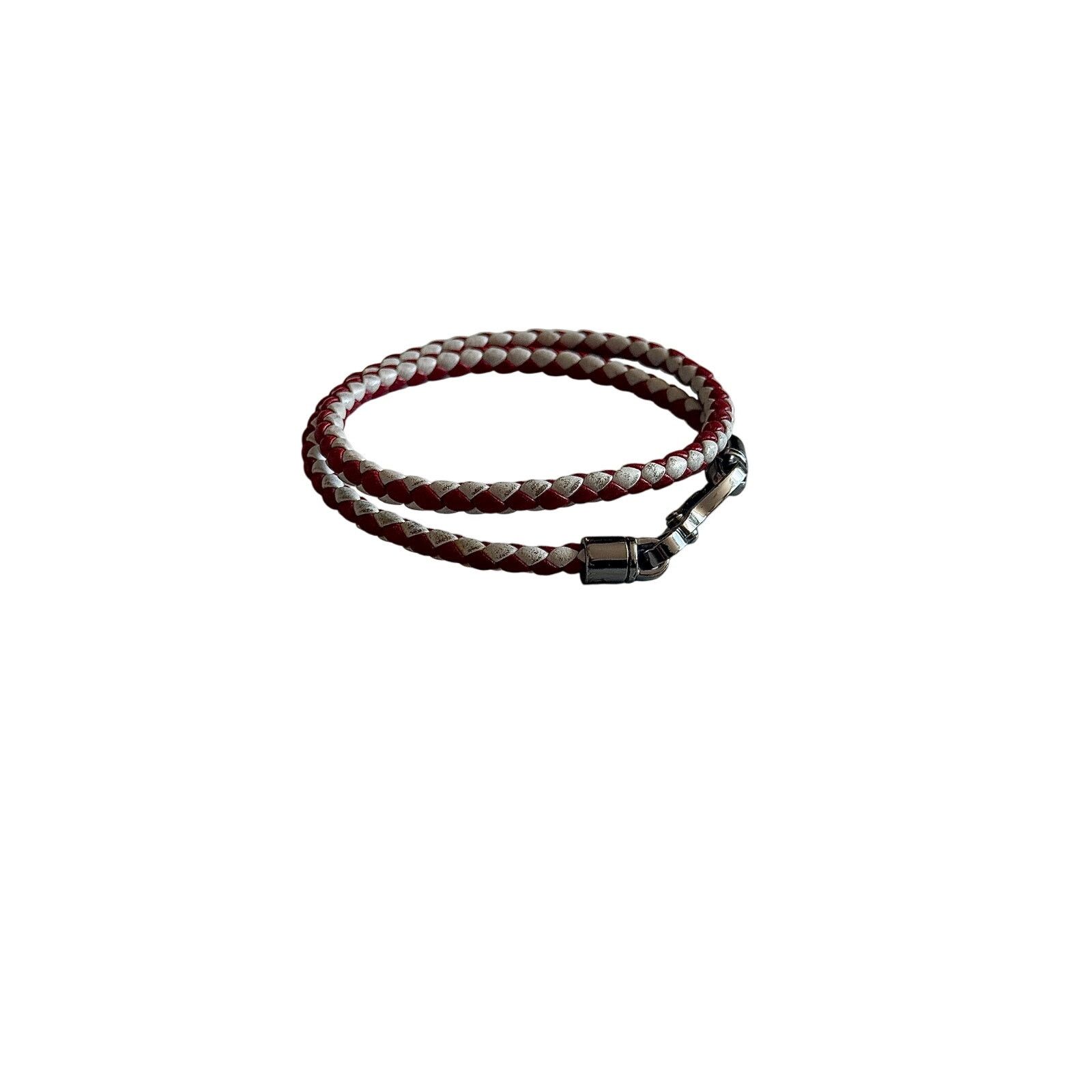 Tod's Tod's Mycolors Bicolor Woven Leather Silver Bracelet Size ONE SIZE - 4 Thumbnail