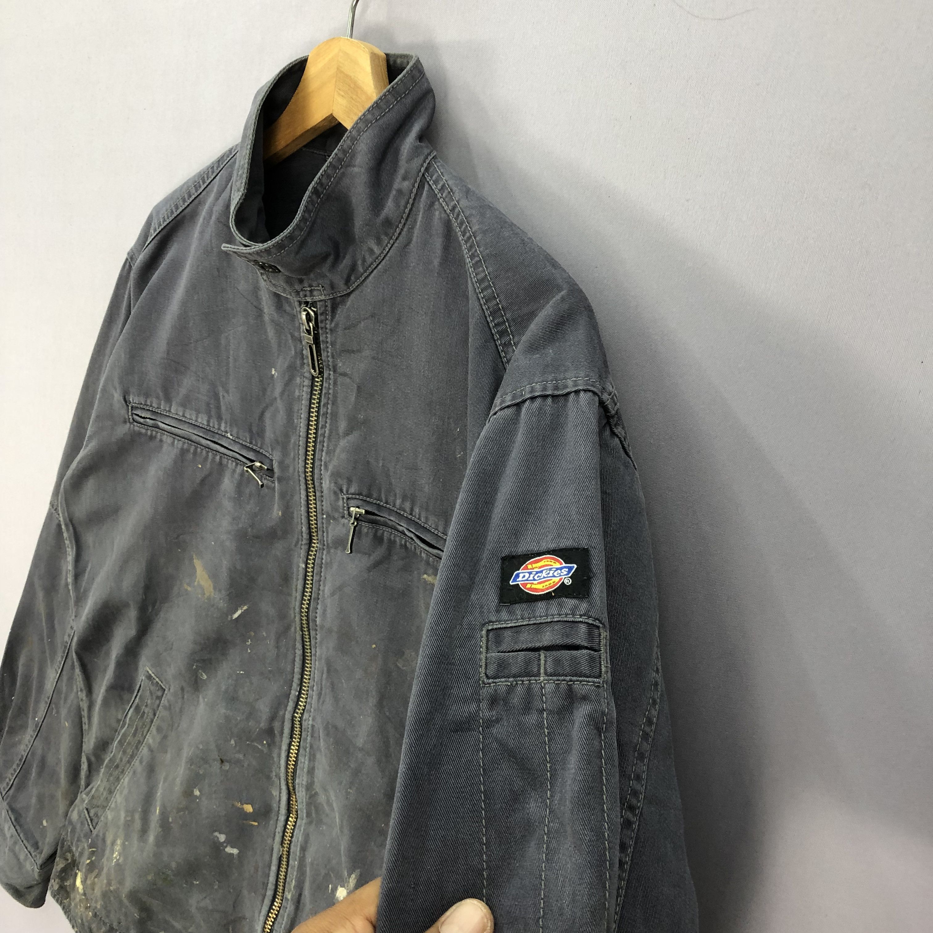 Dickies × Vintage Vintage 90s Dirty Dickies Zipper Workers Jacket Size US L / EU 52-54 / 3 - 3 Thumbnail