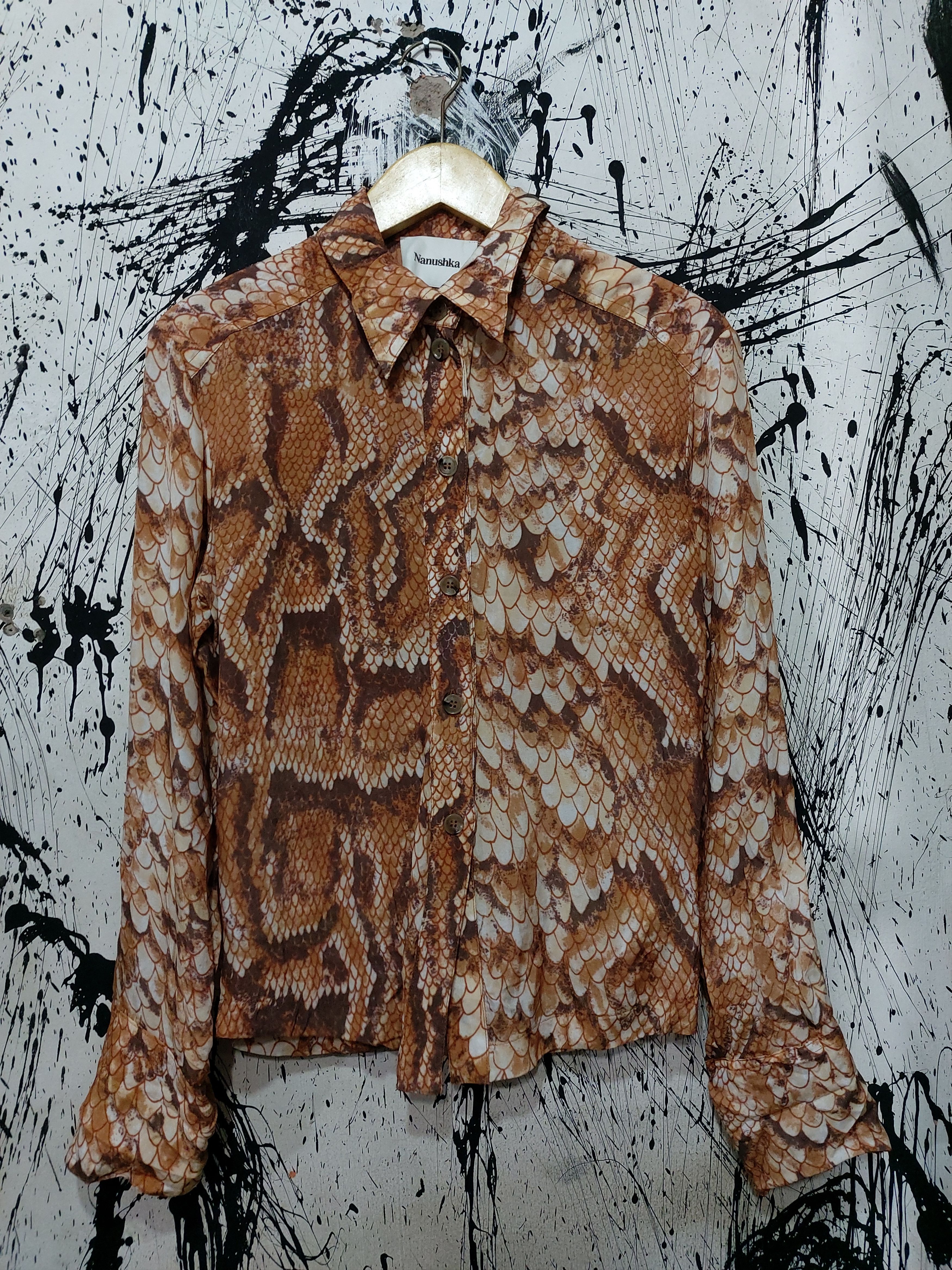 Jean Paul Gaultier INSPIRED JPG STYLE NANUSHKA SNAKE PATTERN BUTTON UP SHIRT Size S / US 4 / IT 40 - 1 Thumbnail