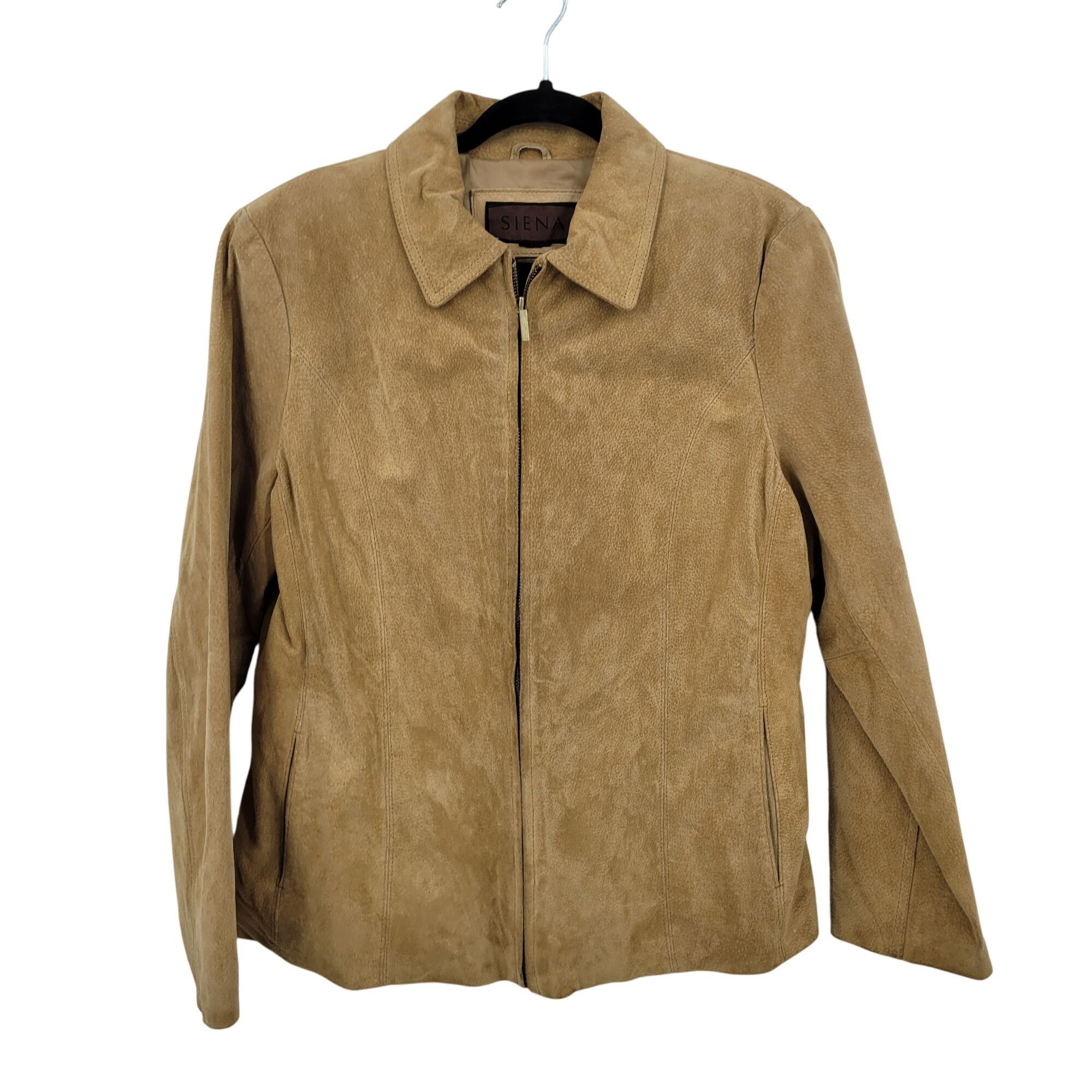 Vintage Vtg Womens Siena Camel Suede Genuine Leather Jacket Shacket Size L / US 10 / IT 46 - 11 Thumbnail