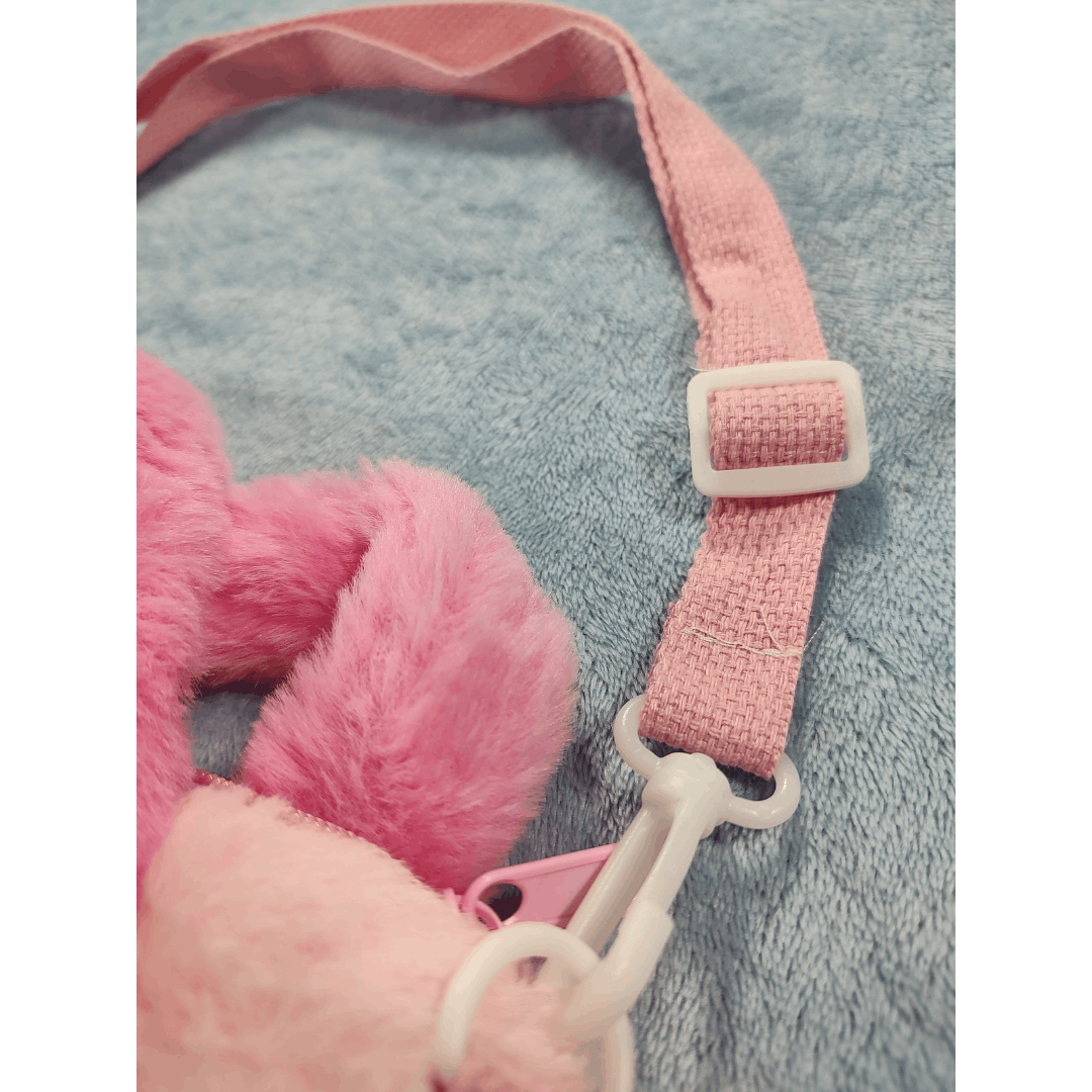 Japanese Brand LOTSO Plush Handbag, pink, NEW Size ONE SIZE - 3 Thumbnail