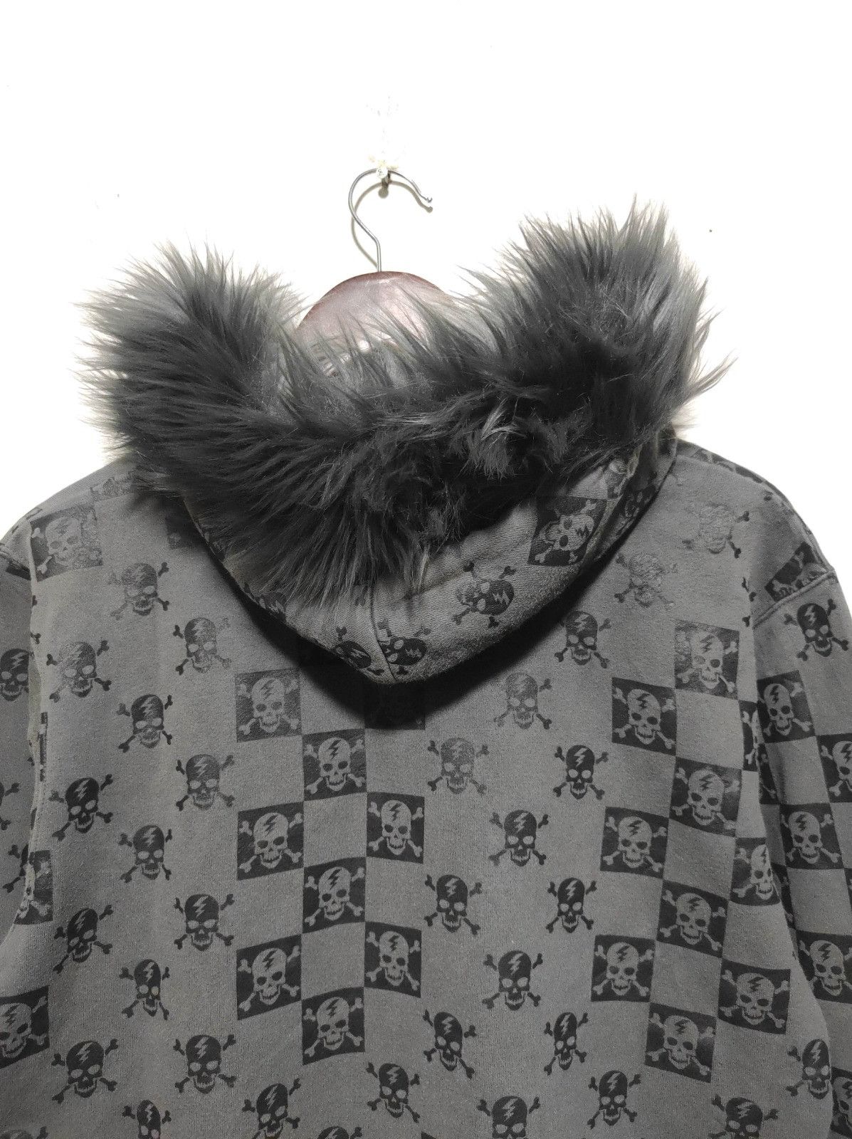 Japanese Brand Blue Cross skull zip fur hoodie ifsix LGB style Size US M / EU 48-50 / 2 - 13 Thumbnail