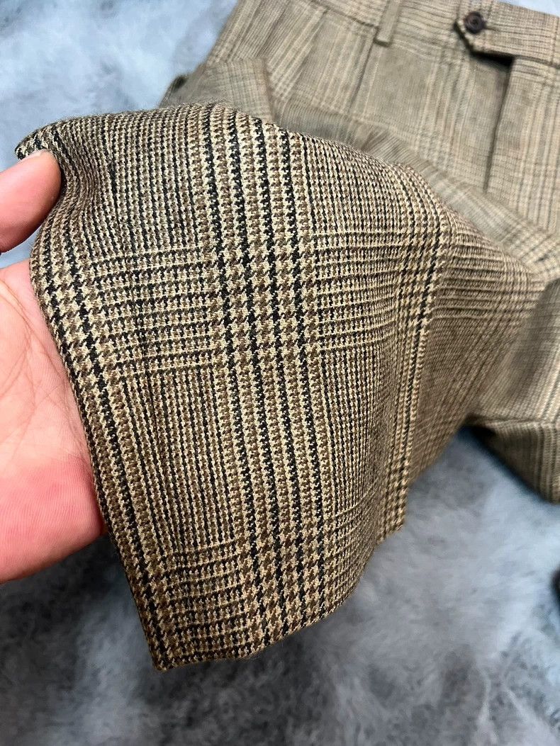 Celine Celine Prince of Wales Plaid Casual Wool Straight Leg Pants Size US 32 / EU 48 - 6 Thumbnail