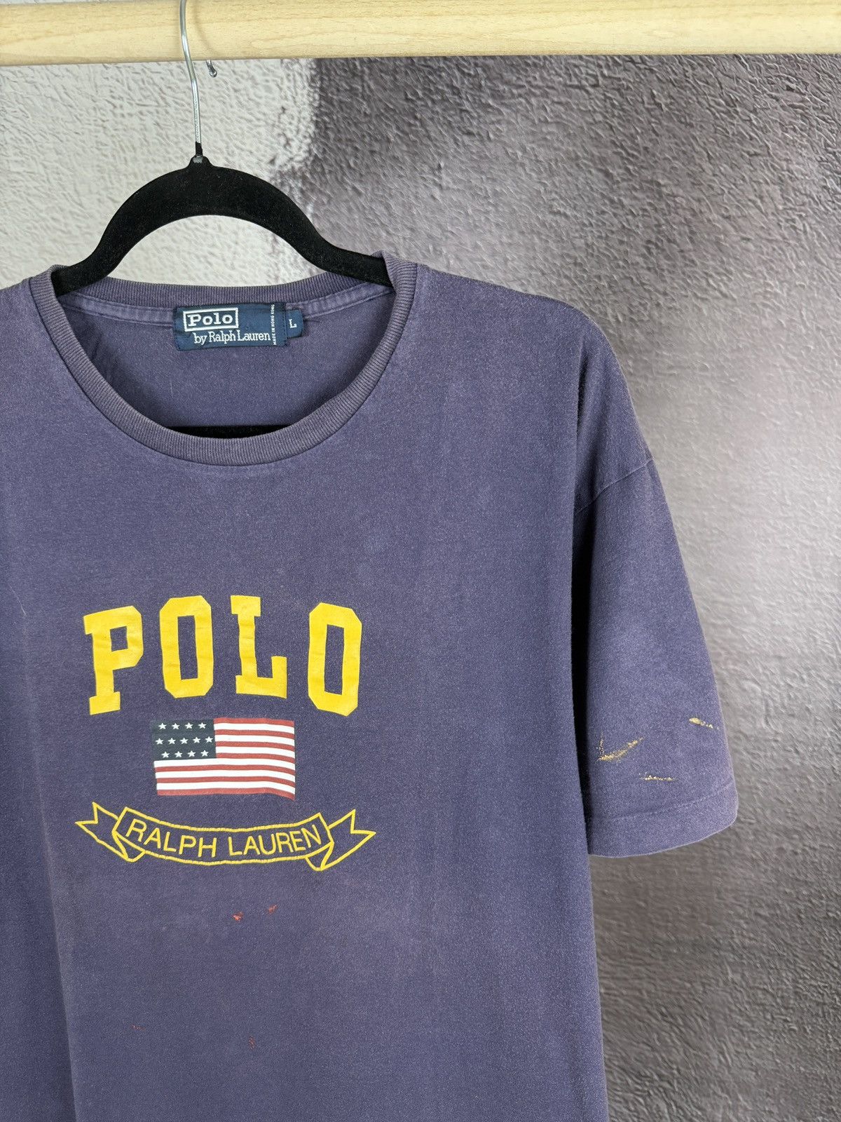 Polo Ralph Lauren × Vintage Polo Ralph Lauren vintage 90s faded distressed big logo tee Size US L / EU 52-54 / 3 - 4 Thumbnail