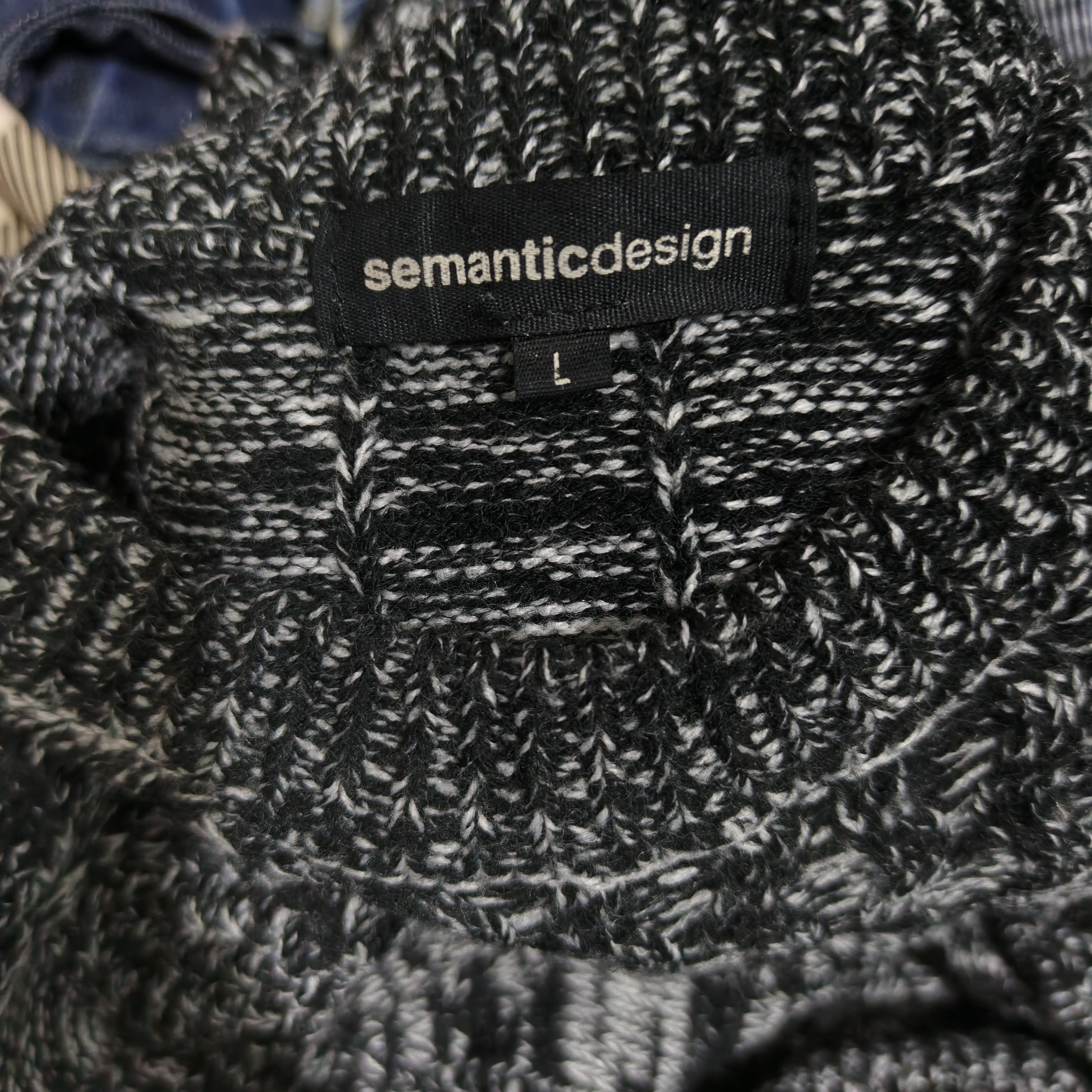 semanticdesign Semanticdesign Black&Grey Marled Cable Knitwear Size US L / EU 52-54 / 3 - 12 Thumbnail