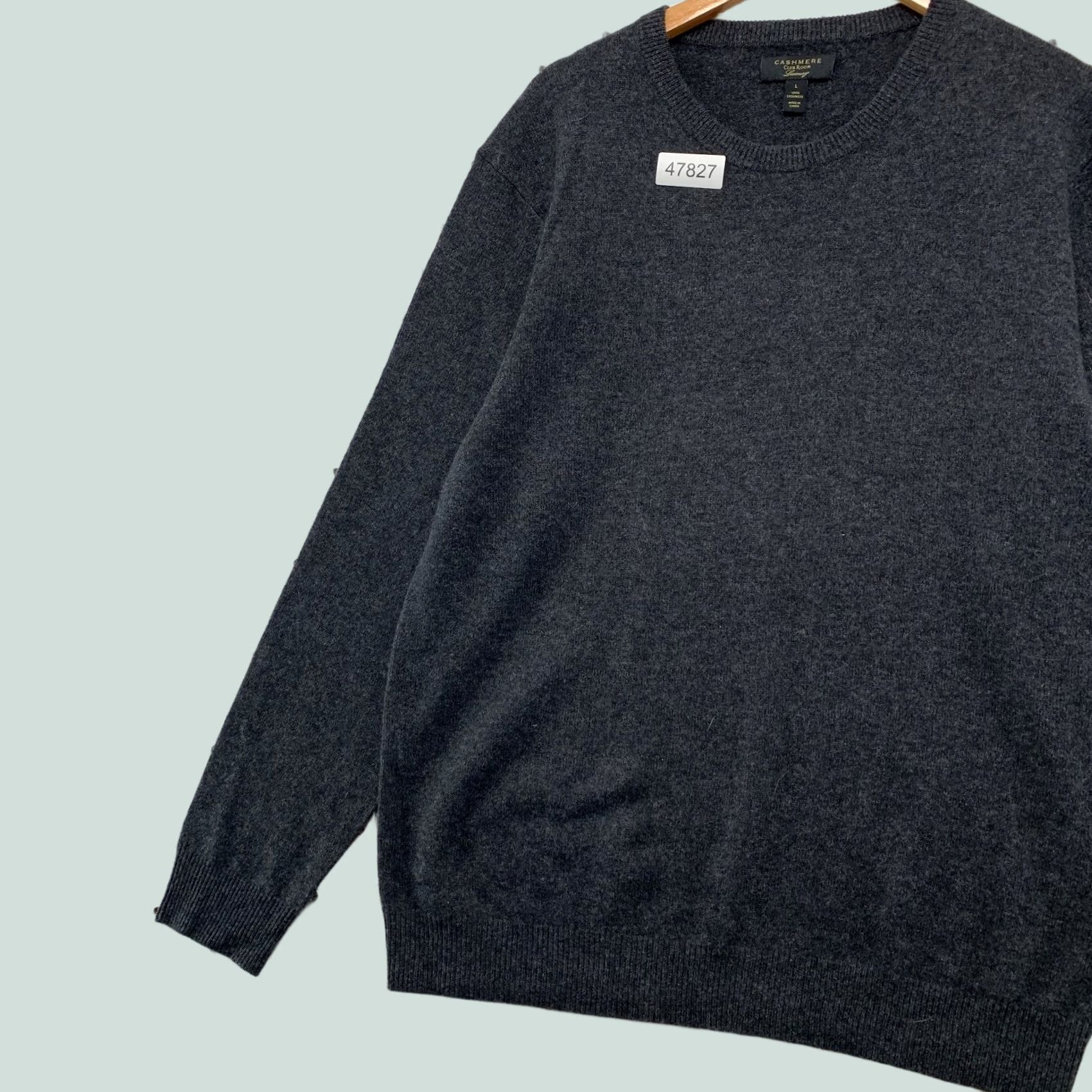 Vintage Club Room 100% Cashmere Sweater Mens L Gray Casual Preppy Business Soft Shirt Size US L / EU 52-54 / 3 - 1 Thumbnail