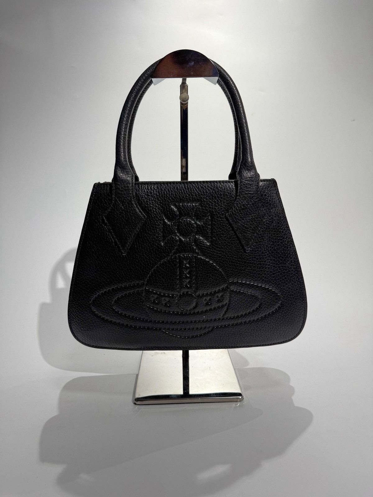 Vivienne Westwood Vivienne Westwood Orb Black Leather Hand Bag Size ONE SIZE - 1 Thumbnail