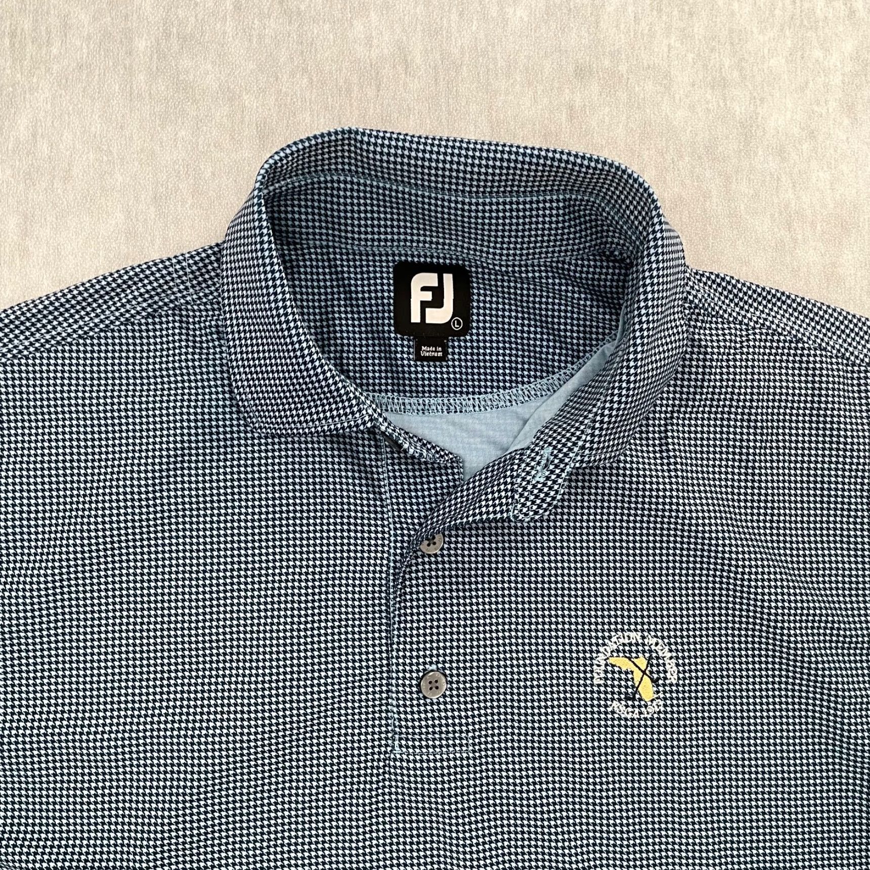 Footjoy FootJoy Shirt Adult Large Blue Polo Golf Houndstooth Florida Logo Mens L Size US L / EU 52-54 / 3 - 3 Thumbnail