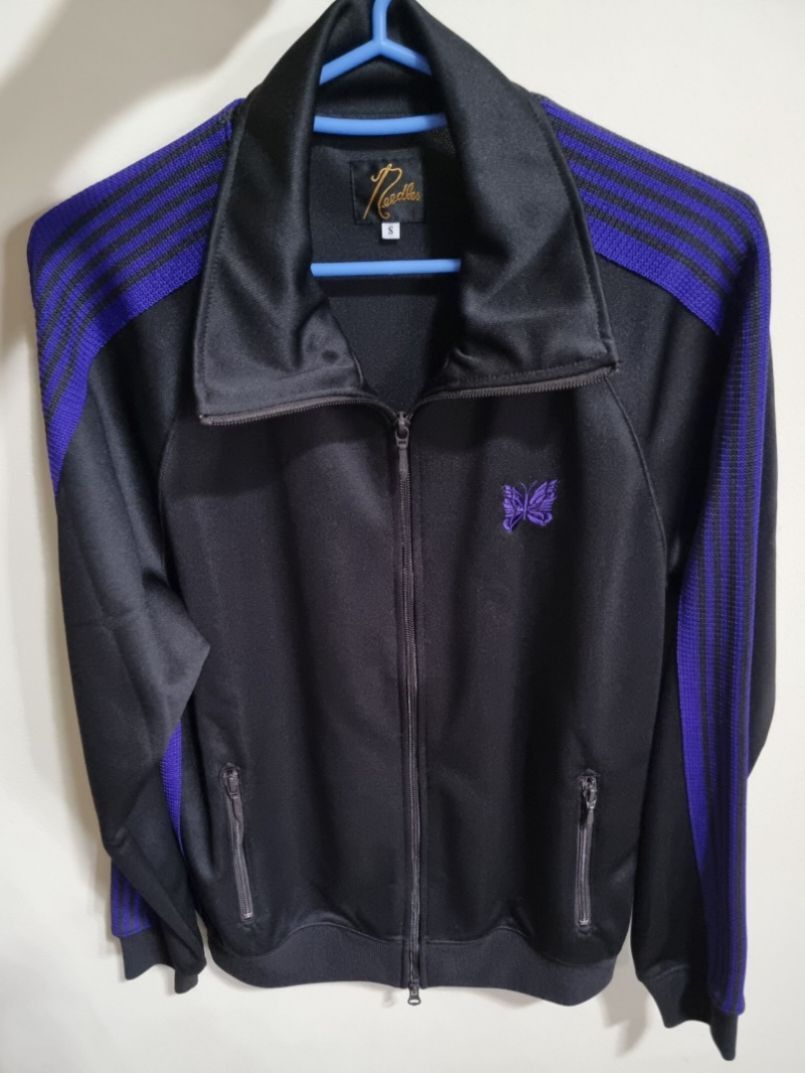 Image of Needles Embroided Track Jacket (Size S) in Black Purple, Men's (Size Small)