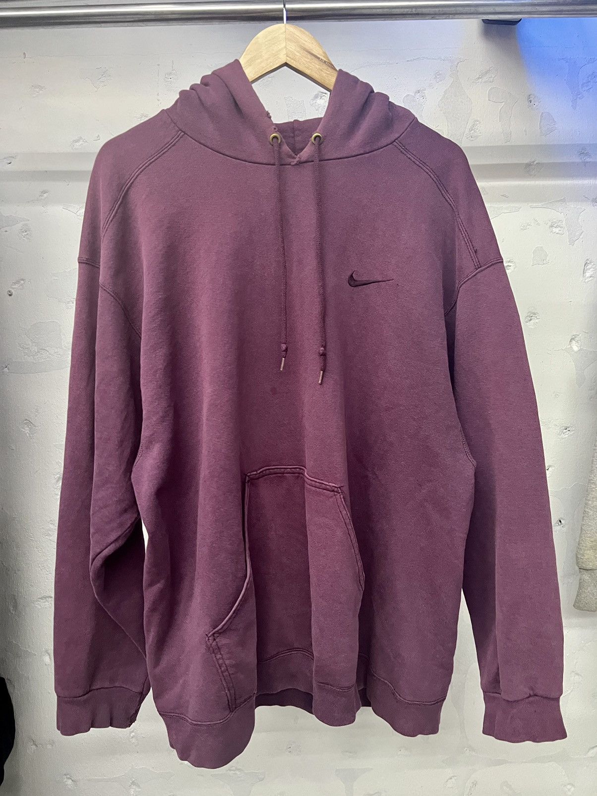 Nike × Vintage Vintage 90s Nike Small Swoosh Hoodie Size US L / EU 52-54 / 3 - 1 Thumbnail