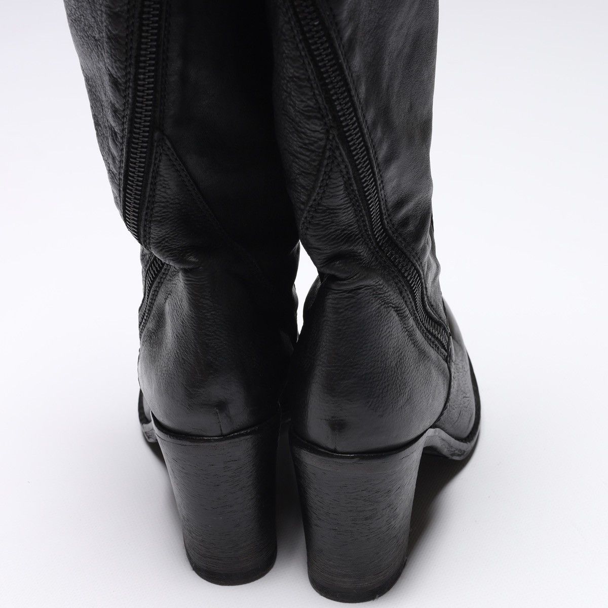 Dirk Bikkembergs Dirk Bikkembergs Thigh High Boots Leather Knee Zip Shoes Size US 7 / IT 37 - 10 Thumbnail