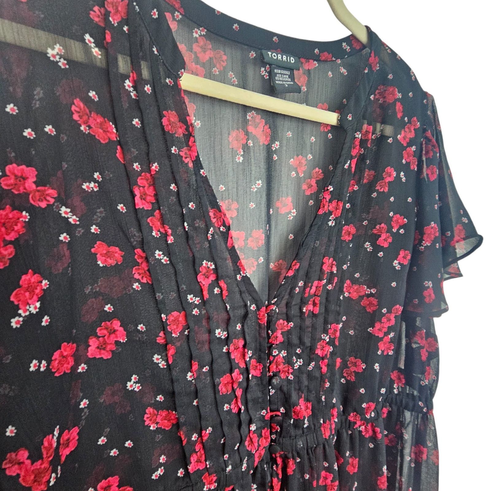 Torrid Torrid Women Floral Hilo Tunic Top Plus Size 2X Whimsygoth Size XXL / US 16-18 / IT 52-54 - 7 Thumbnail