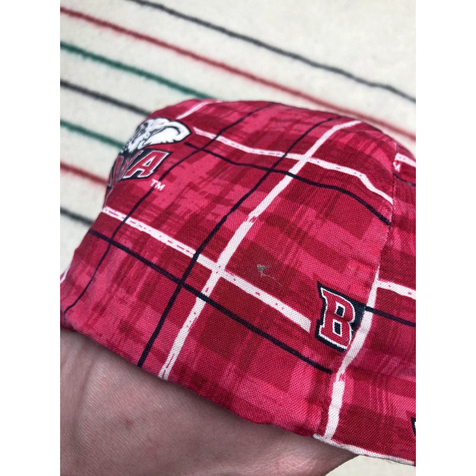 Vintage VINTAGE Handmade Alabama Roll Tide 80s cycling cap Hat One Size Red Men's Bill 1980s Style Party? Size US 35 - 7 Thumbnail