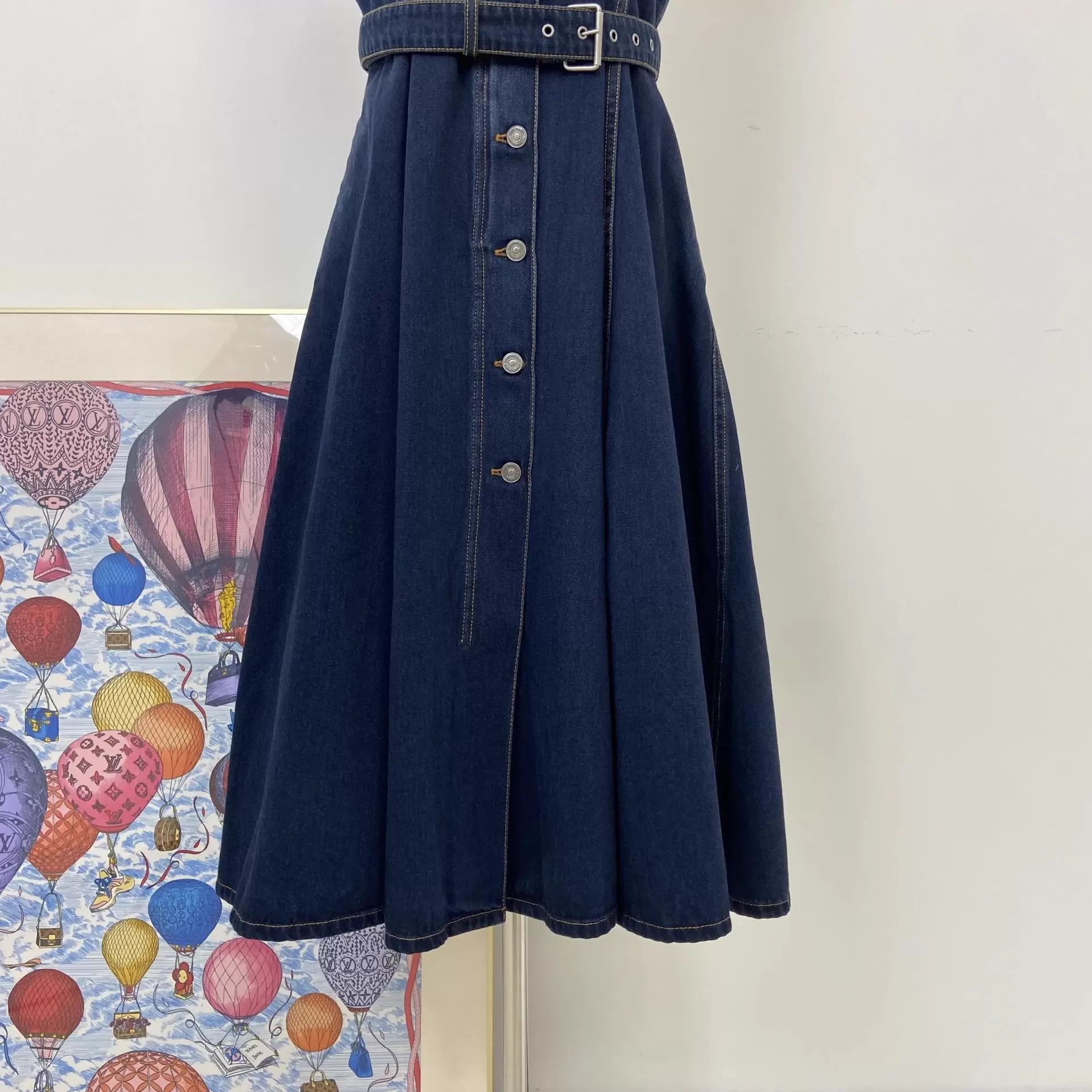 Dior Christian Dior Suspender Denim High-Waist Skirt F40 Size 28" / US 6 / IT 42 - 5 Thumbnail